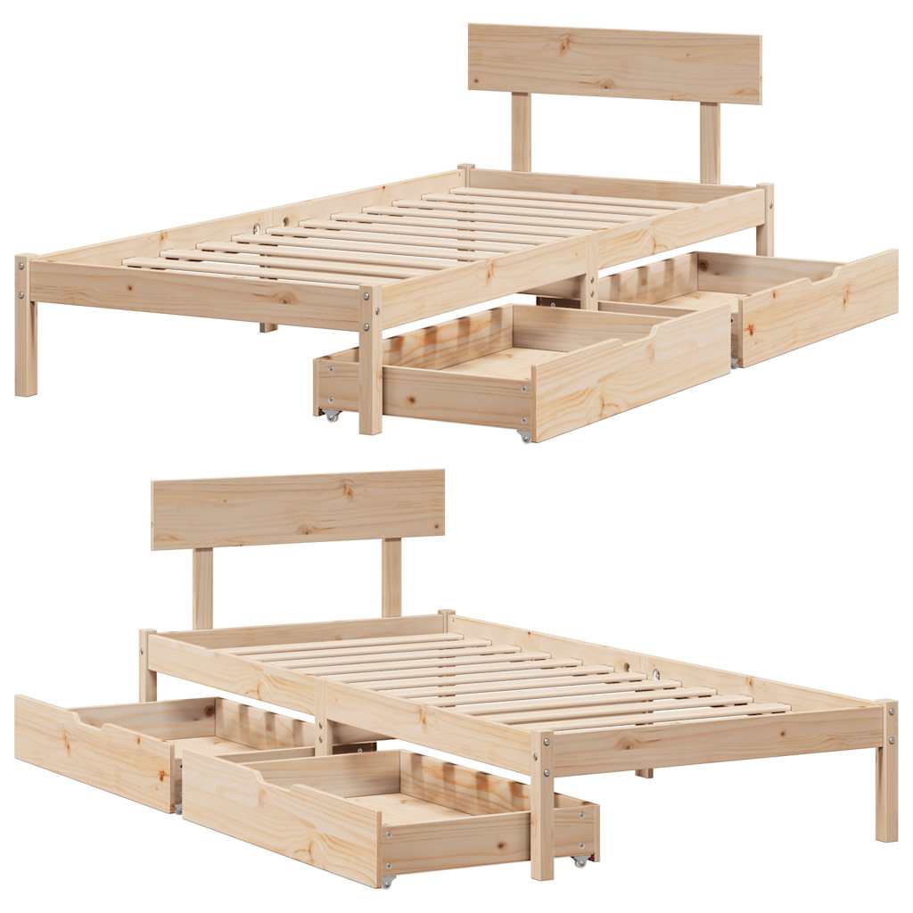 Bed Frame Without Mattress Solid Wood Pine