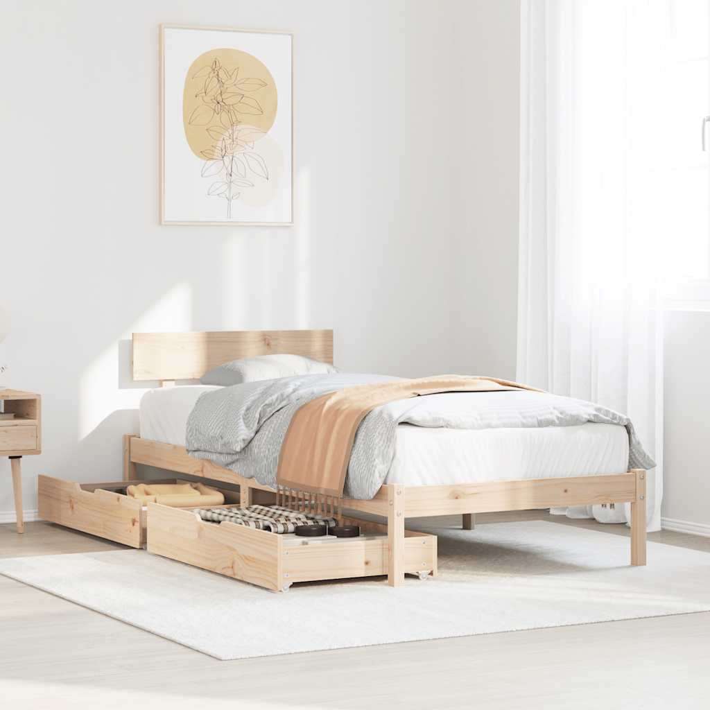 Bed Frame Without Mattress Solid Wood Pine