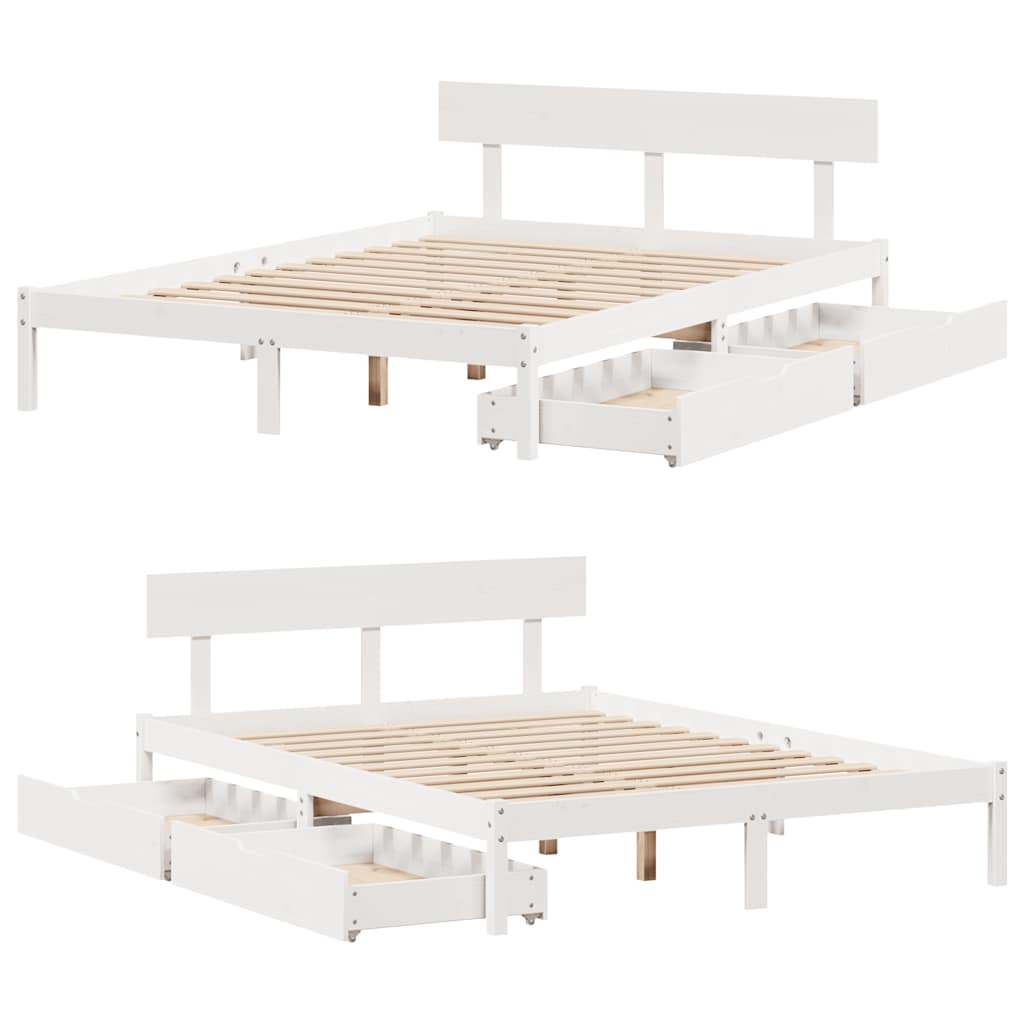 Bed Frame Without Mattress Solid Wood Pine