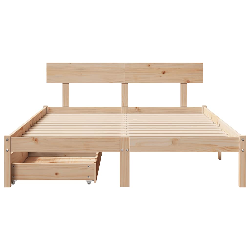 Bed Frame Without Mattress Solid Wood Pine