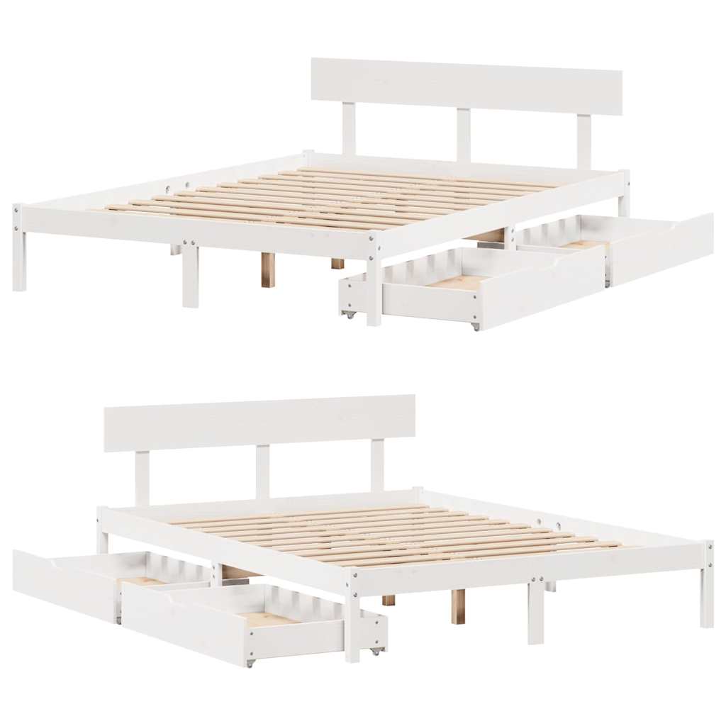Bed Frame Without Mattress Solid Wood Pine