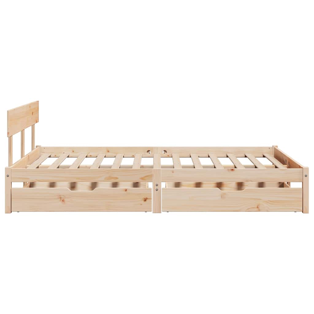 Bed Frame Without Mattress King Size Solid Wood Pine