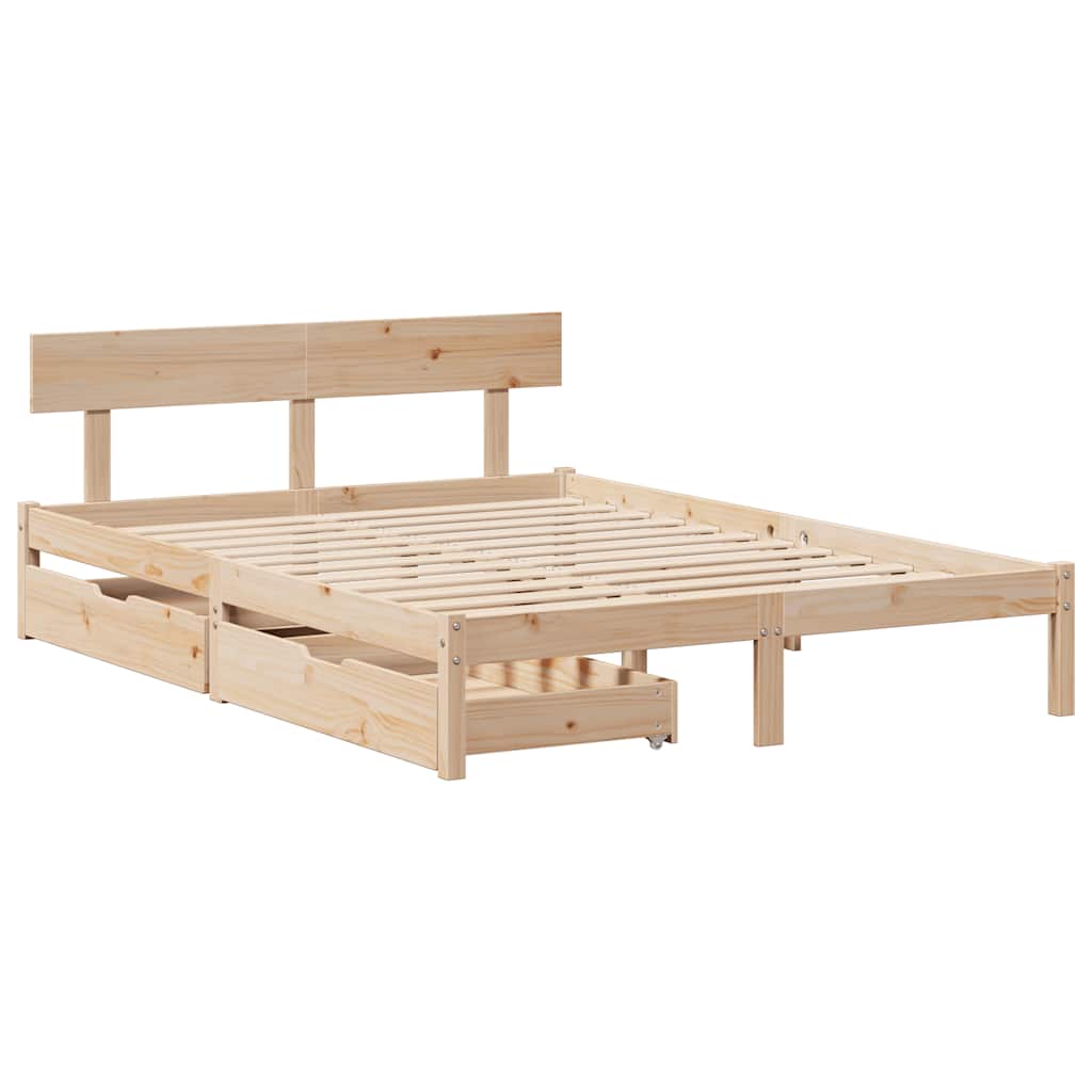 Bed Frame Without Mattress Solid Wood Pine