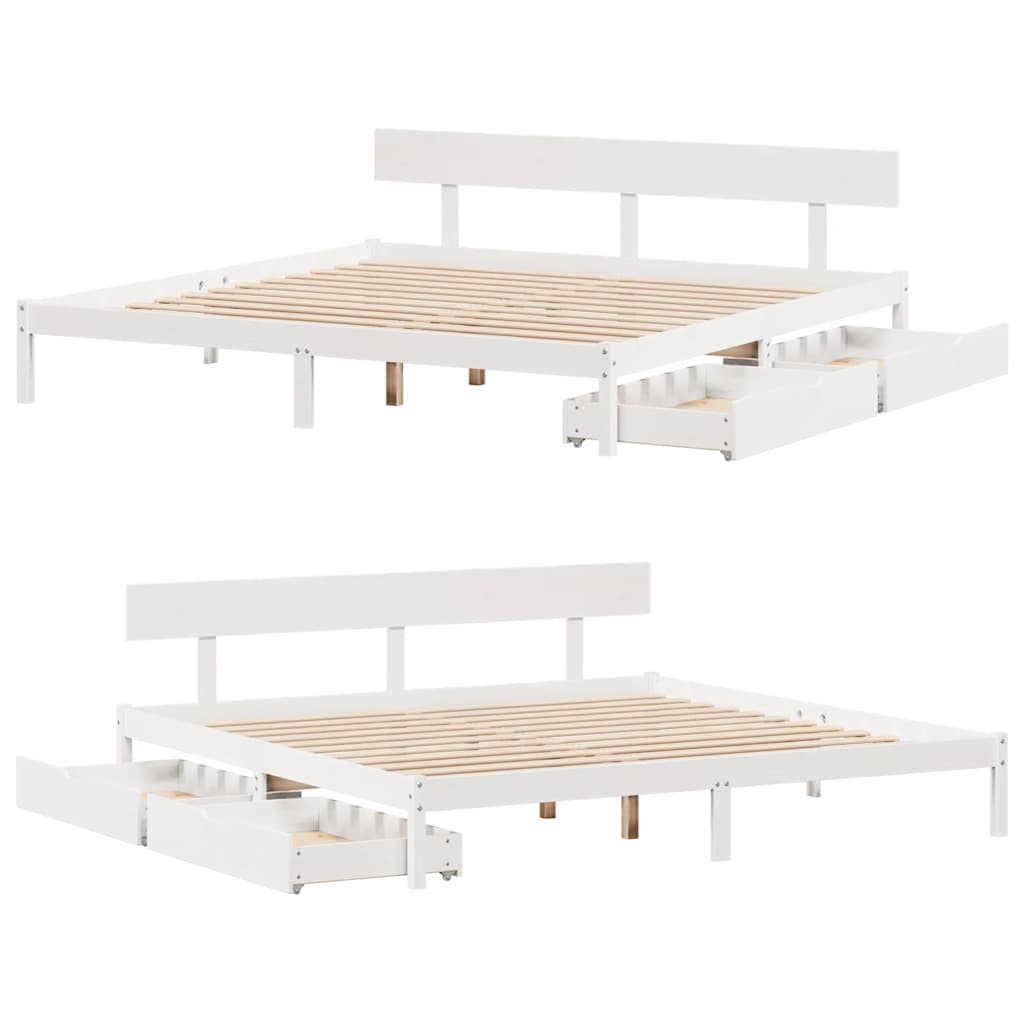 Bed Frame Without Mattress Super King Solid Wood Pine