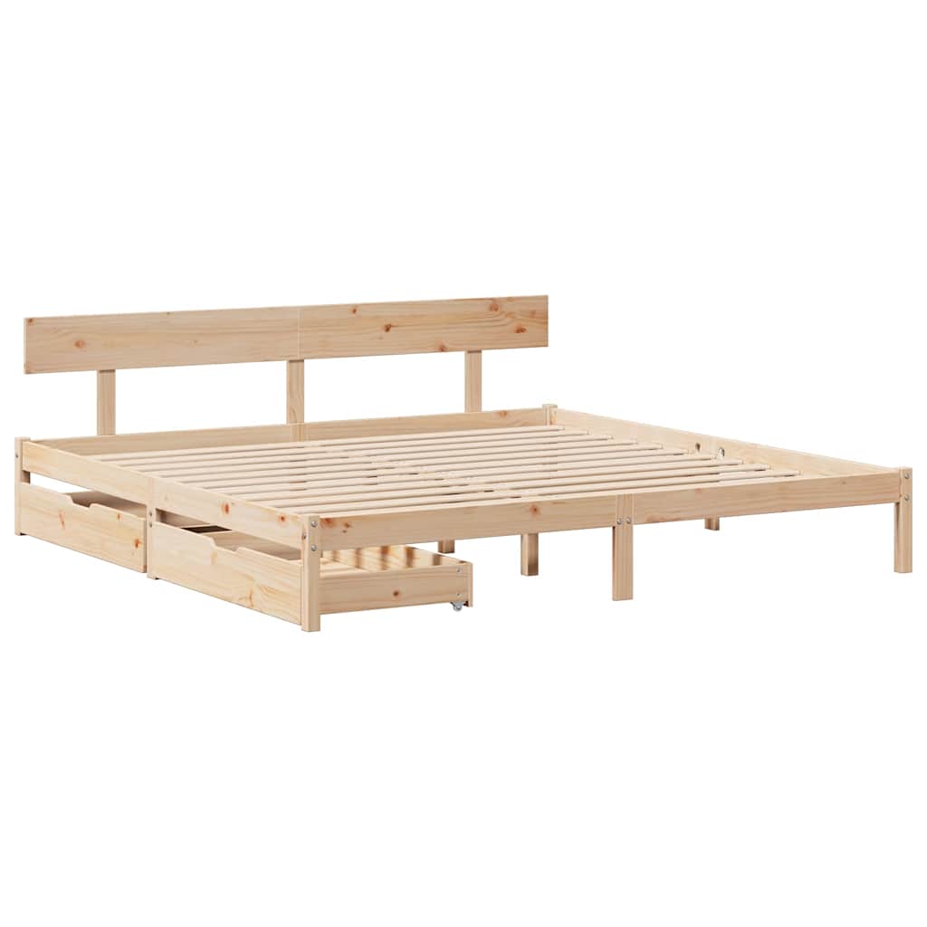 Bed Frame Without Mattress Solid Wood Pine