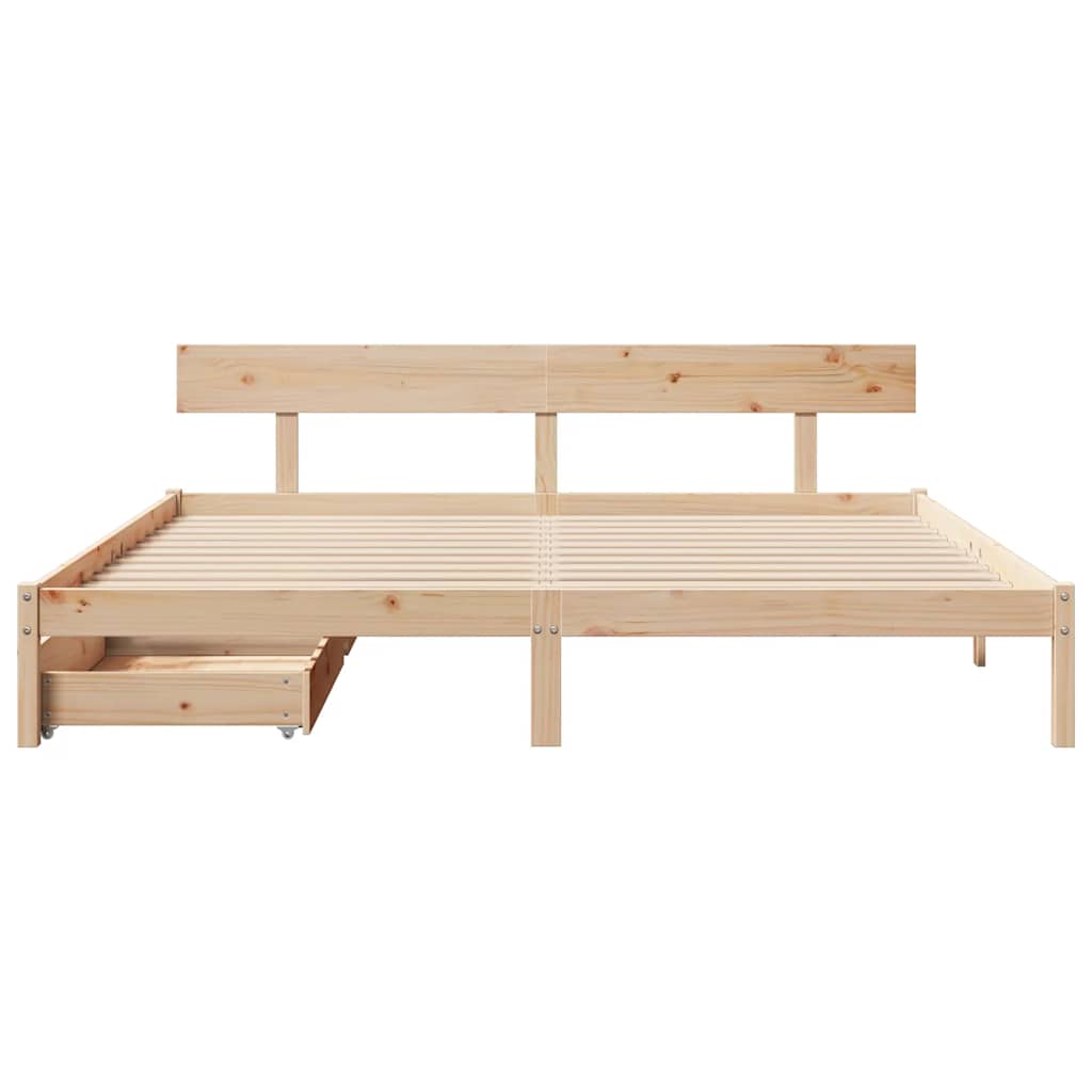 Bed Frame Without Mattress Solid Wood Pine