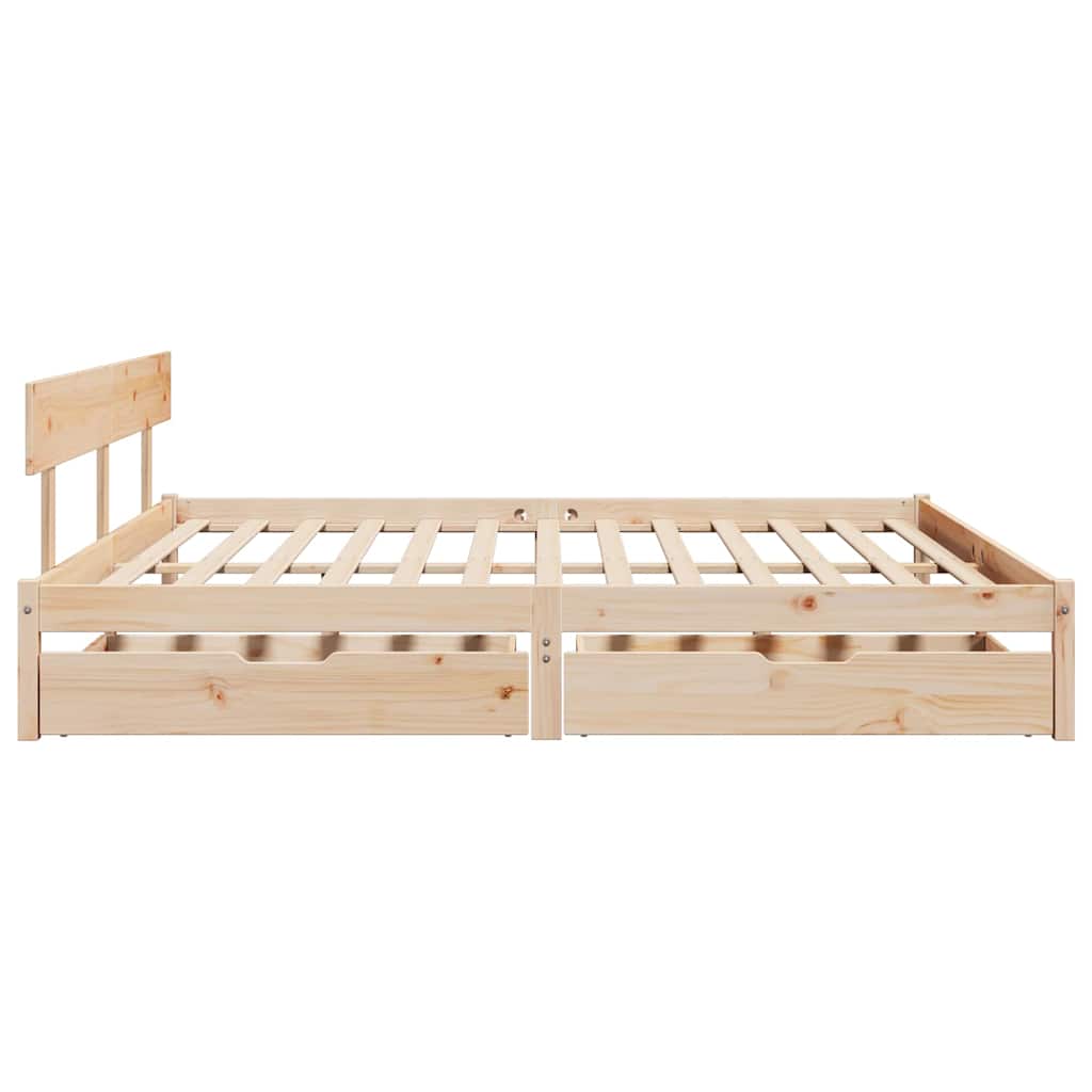 Bed Frame Without Mattress Solid Wood Pine