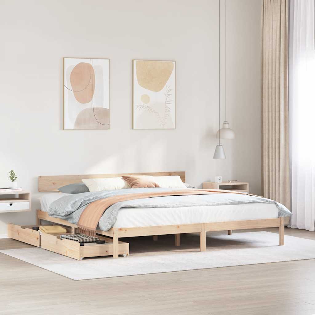 Bed Frame Without Mattress Solid Wood Pine