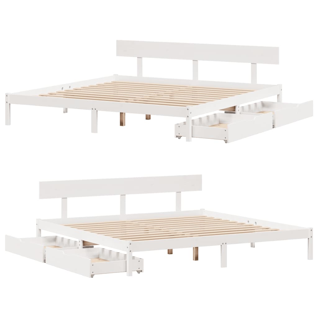 Bed Frame Without Mattress Solid Wood Pine