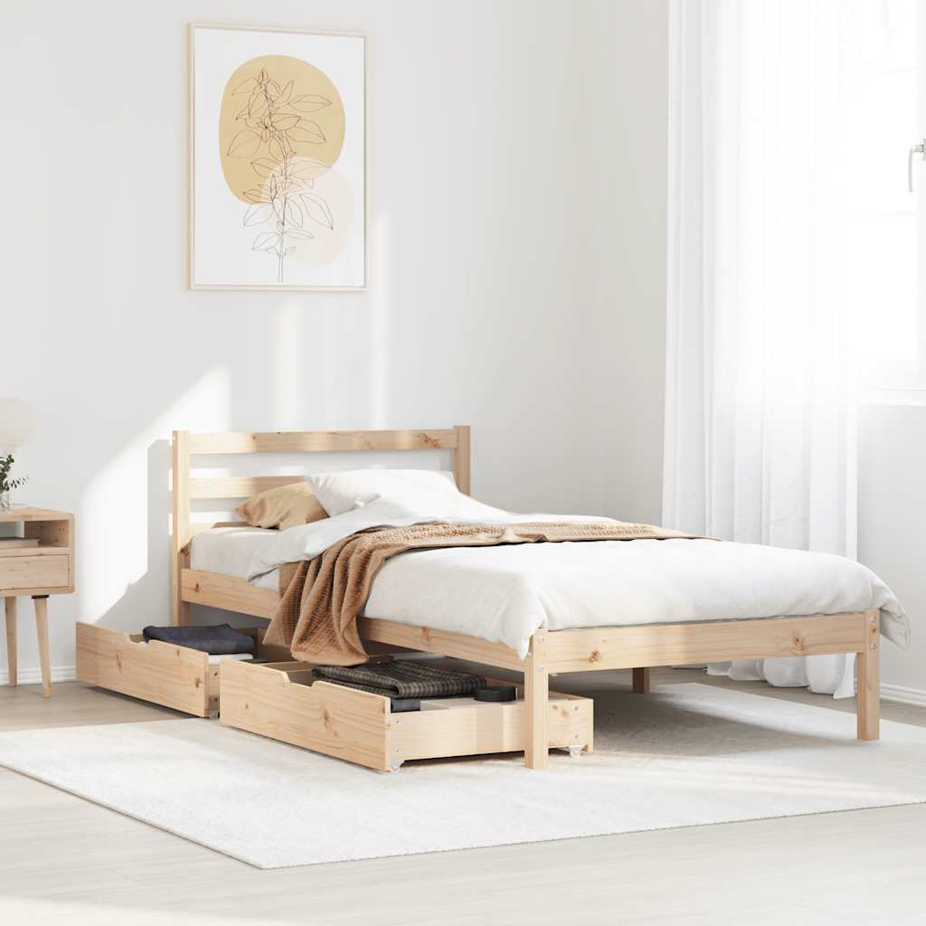 Bed Frame Without Mattress Small Double Solid Wood Pine