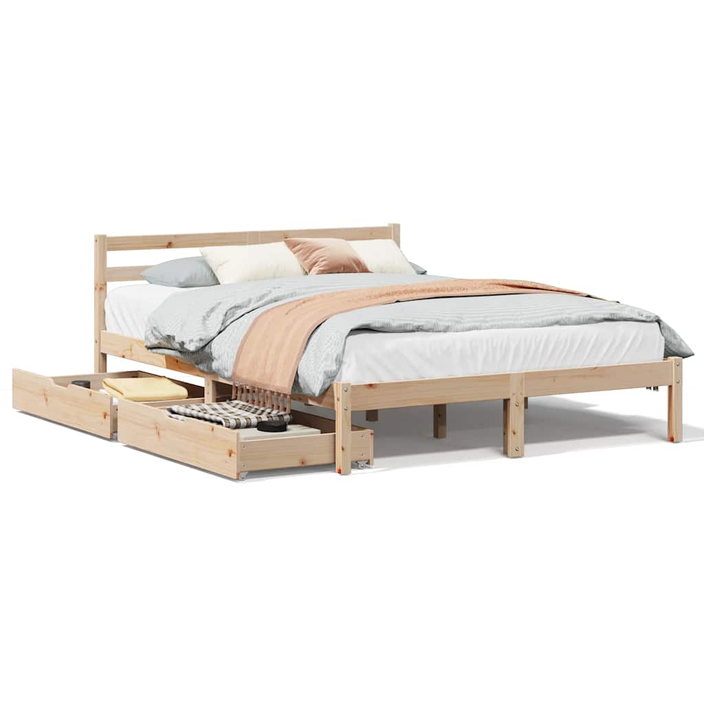 Bed Frame Without Mattress Small Double Solid Wood Pine