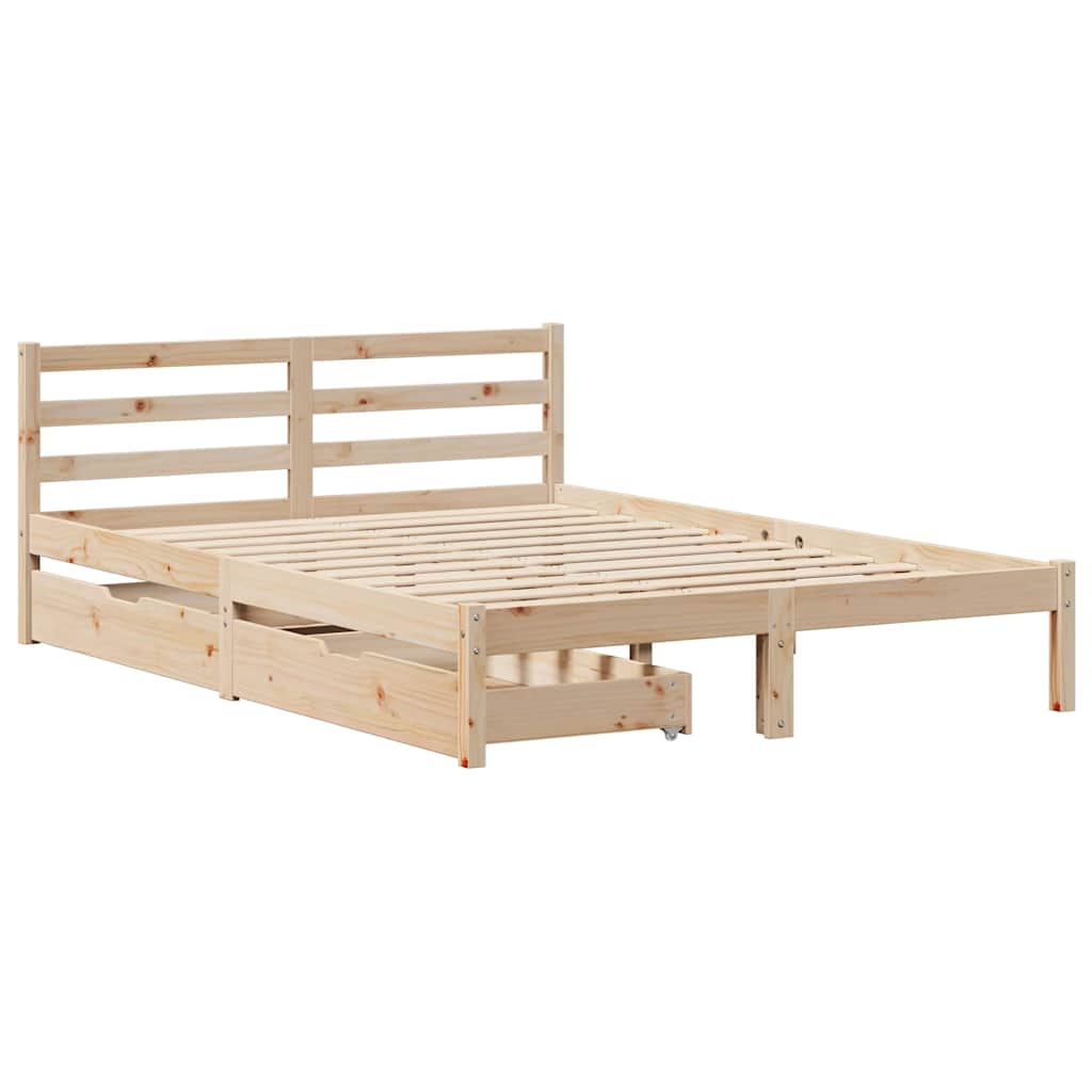 Bed Frame Without Mattress Small Double Solid Wood Pine