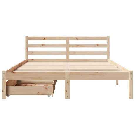 Bed Frame Without Mattress Small Double Solid Wood Pine