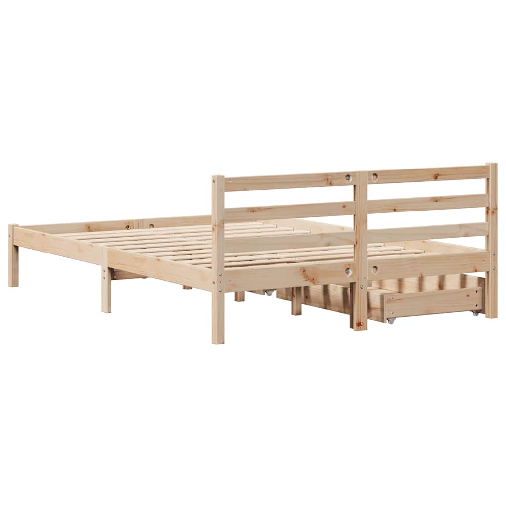 Bed Frame Without Mattress Small Double Solid Wood Pine