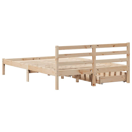 Bed Frame Without Mattress Small Double Solid Wood Pine