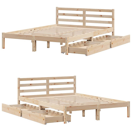 Bed Frame Without Mattress Small Double Solid Wood Pine