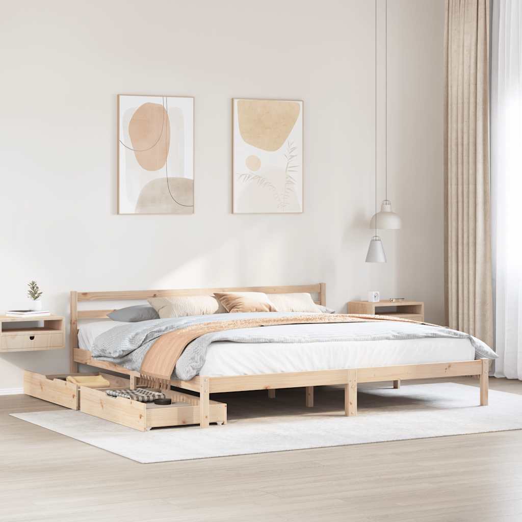 Bed Frame Without Mattress Small Double Solid Wood Pine