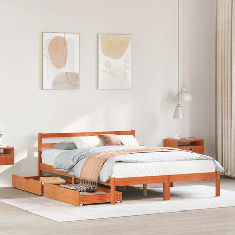 Bed Frame Without Mattress Small Double Solid Wood Pine