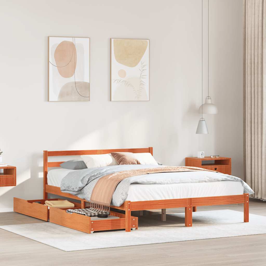 Bed Frame Without Mattress Small Double Solid Wood Pine