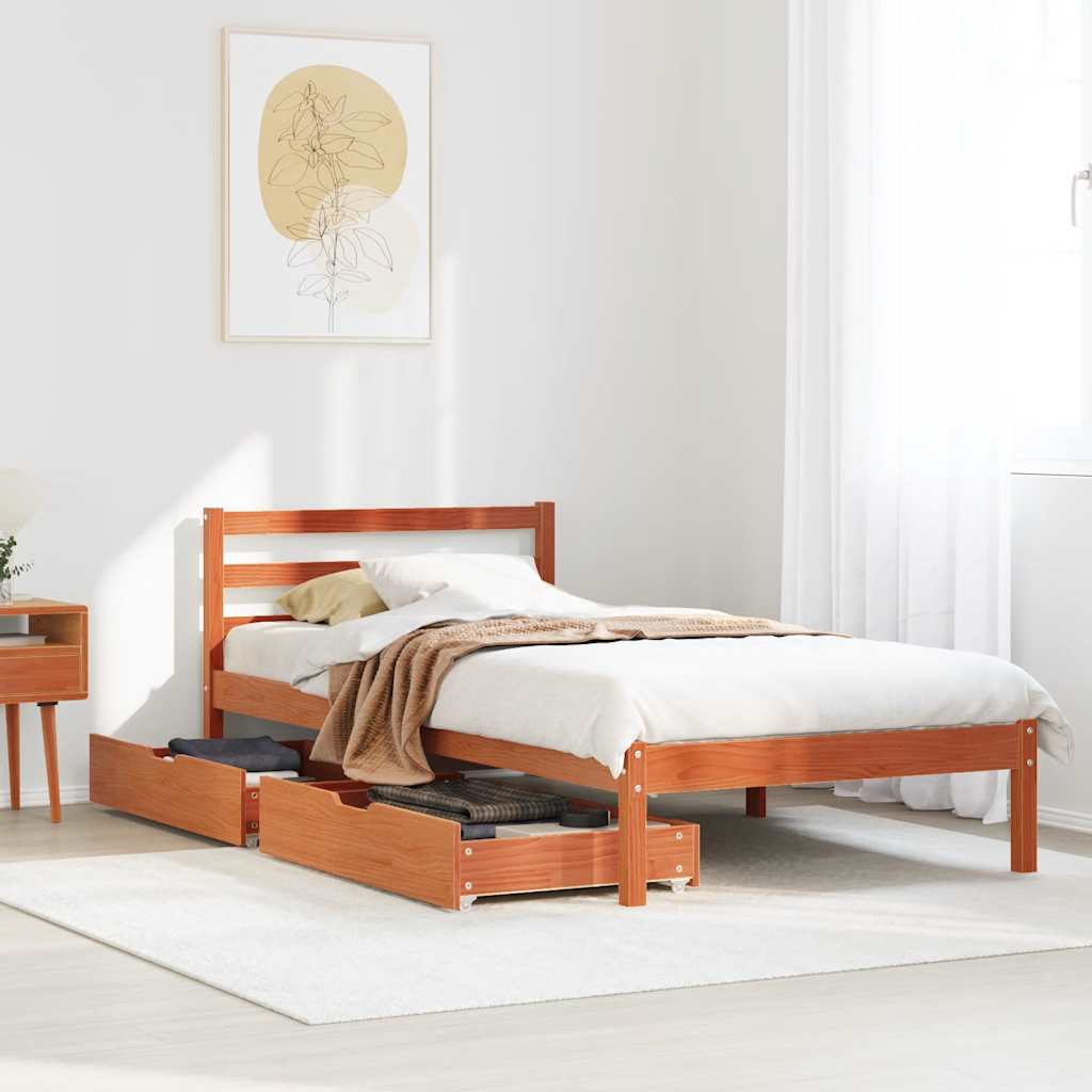 Bed Frame Without Mattress Small Double Solid Wood Pine