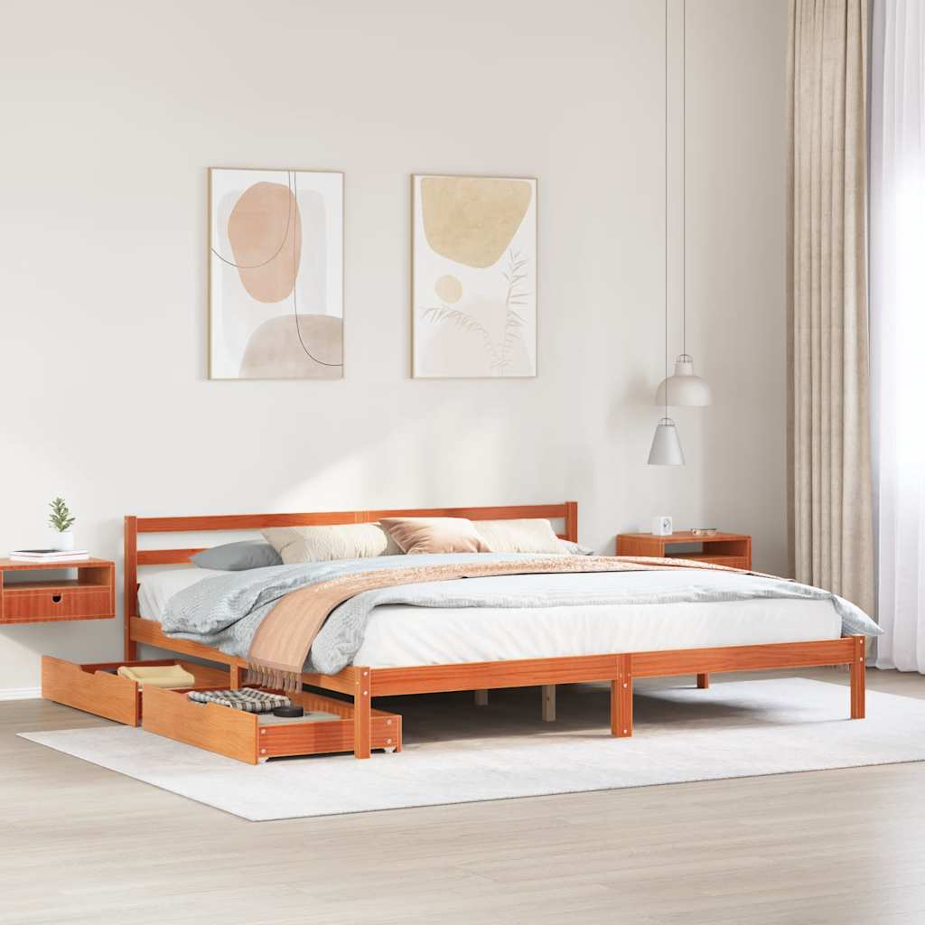 Bed Frame Without Mattress Small Double Solid Wood Pine