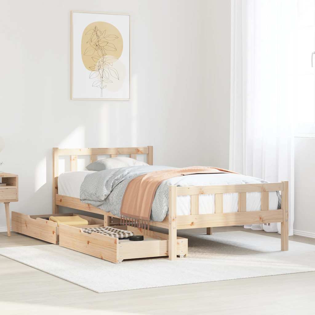 Bed Frame Without Mattress King Size Solid Wood Pine