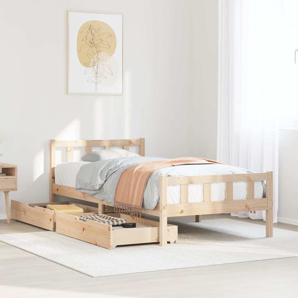 Bed Frame Without Mattress King Size Solid Wood Pine