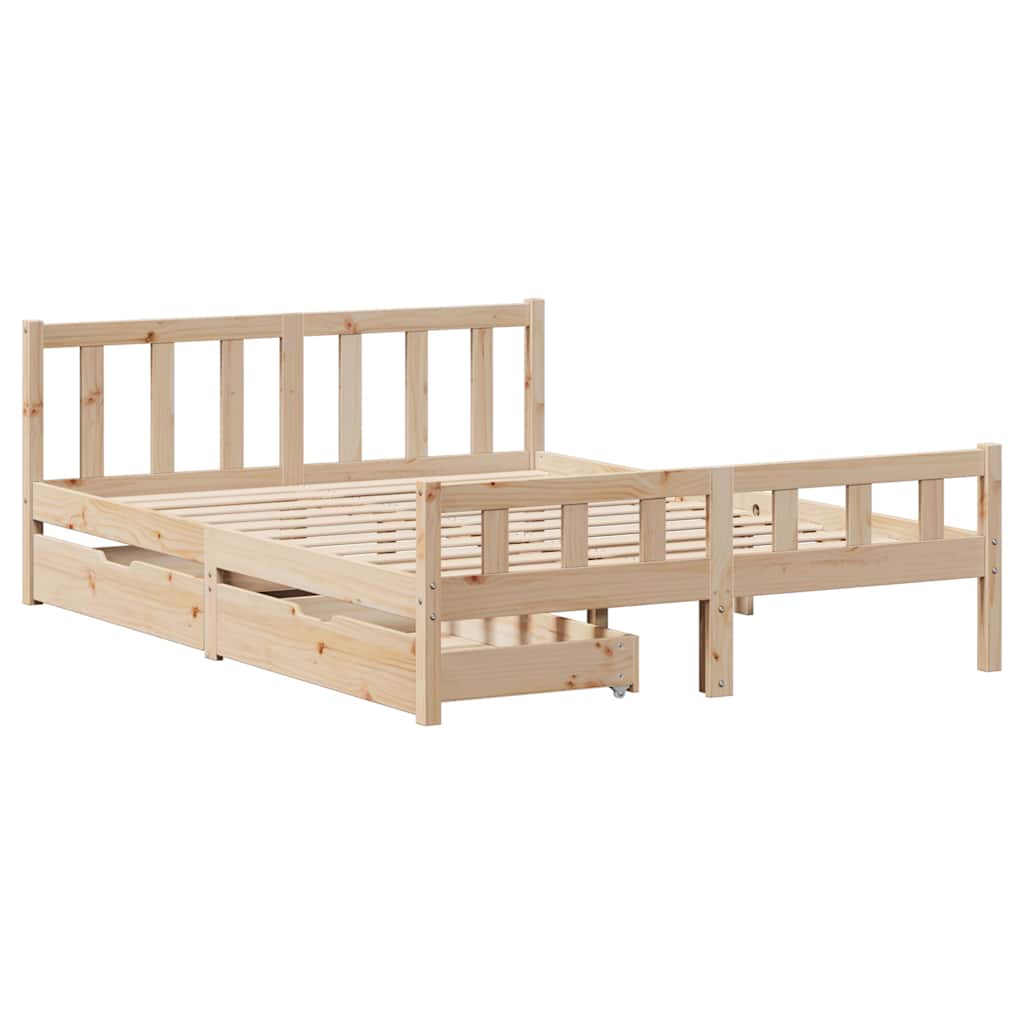 Bed Frame Without Mattress King Size Solid Wood Pine
