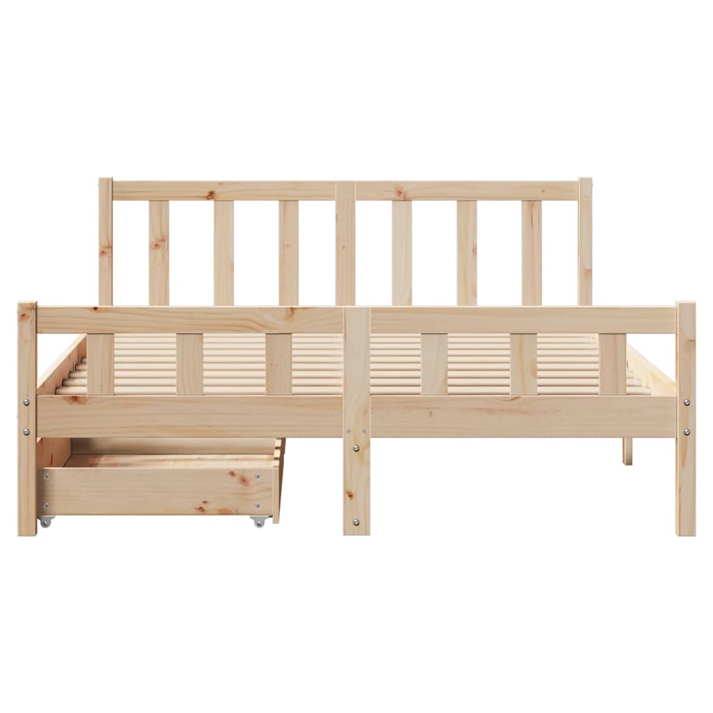Bed Frame Without Mattress King Size Solid Wood Pine