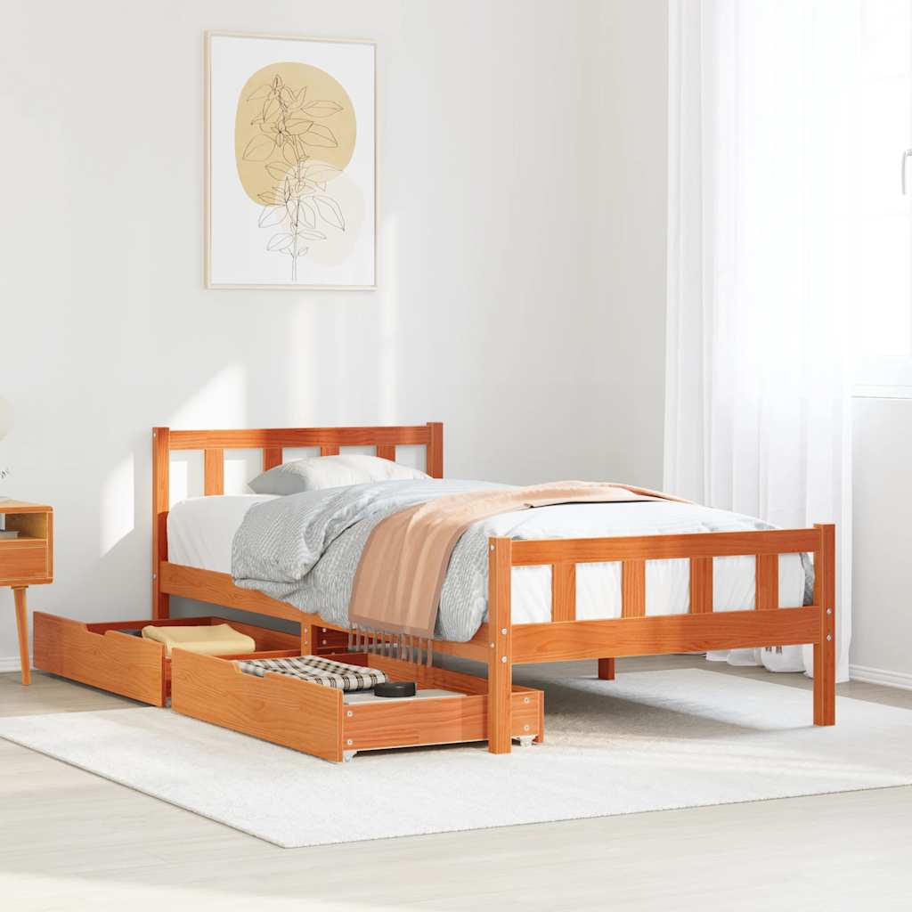 Bed Frame Without Mattress King Size Solid Wood Pine