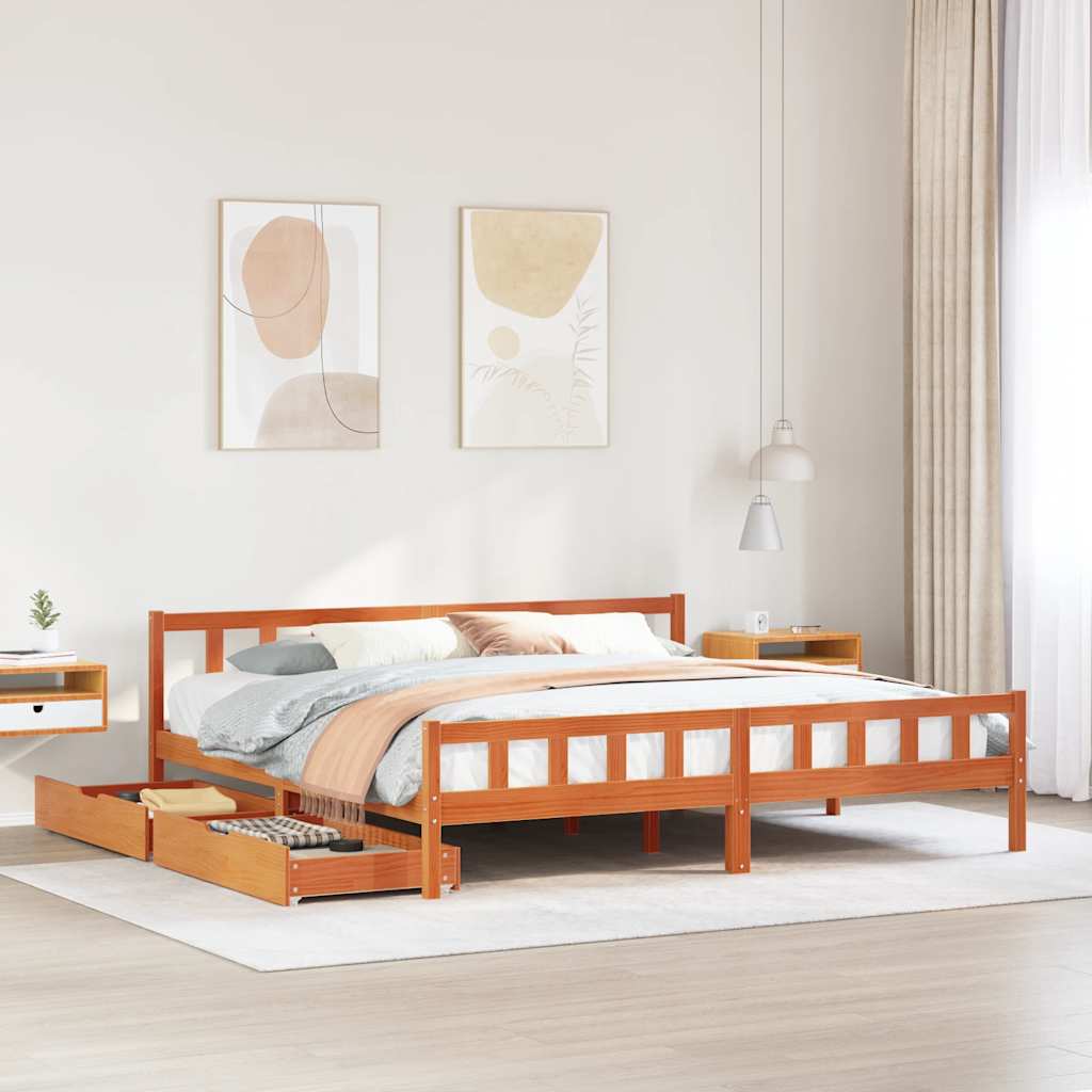 Bed Frame Without Mattress King Size Solid Wood Pine