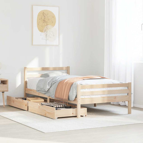 Bed Frame Without Mattress Single Solid Wood Pine