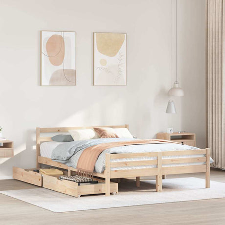 Bed Frame Without Mattress Single Solid Wood Pine
