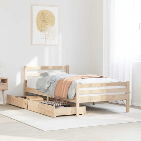 Bed Frame Without Mattress Single Solid Wood Pine