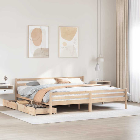 Bed Frame Without Mattress Single Solid Wood Pine