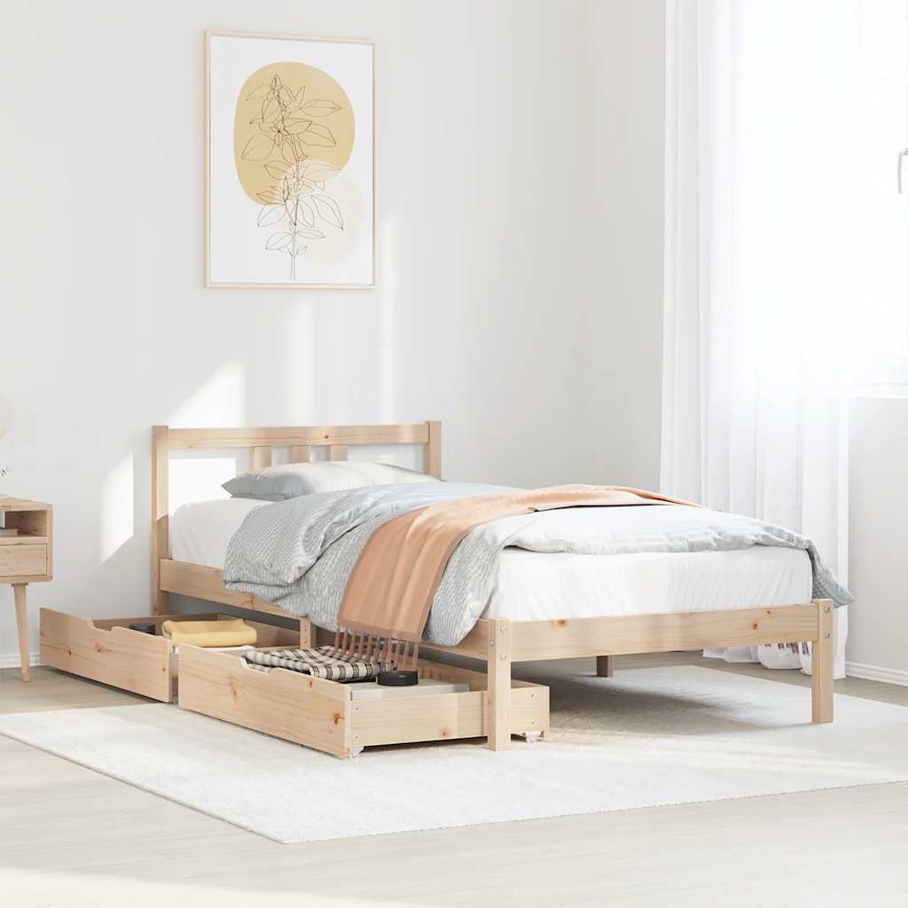 Bed Frame Without Mattress King Size Solid Wood Pine