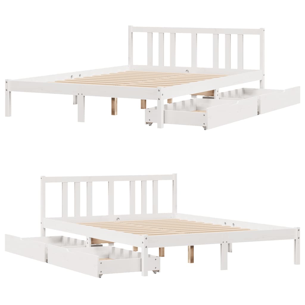 Bed Frame Without Mattress King Size Solid Wood Pine