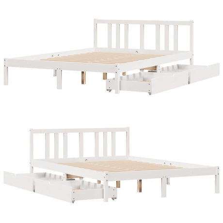 Bed Frame Without Mattress King Size Solid Wood Pine