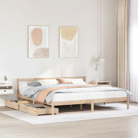 Bed Frame Without Mattress King Size Solid Wood Pine