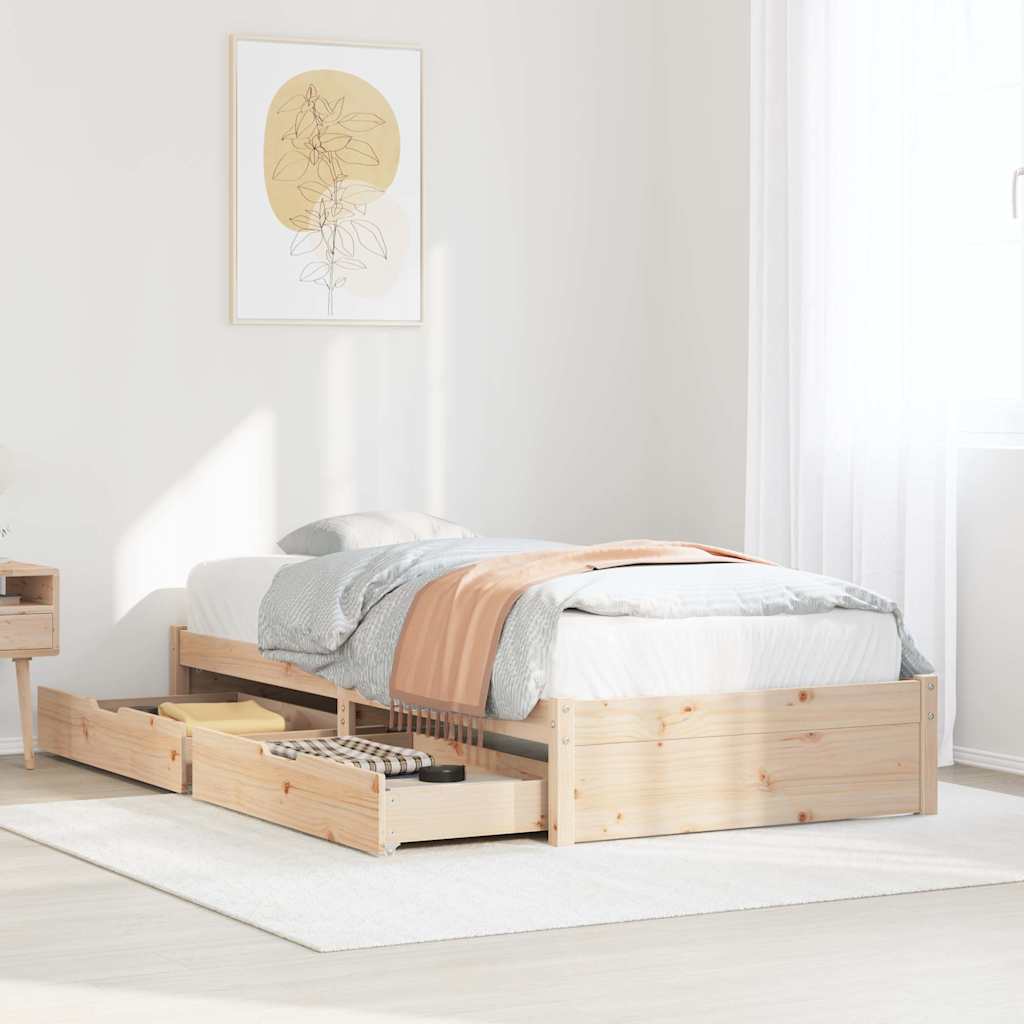 Bed Frame Without Mattress Small Double Solid Wood Pine