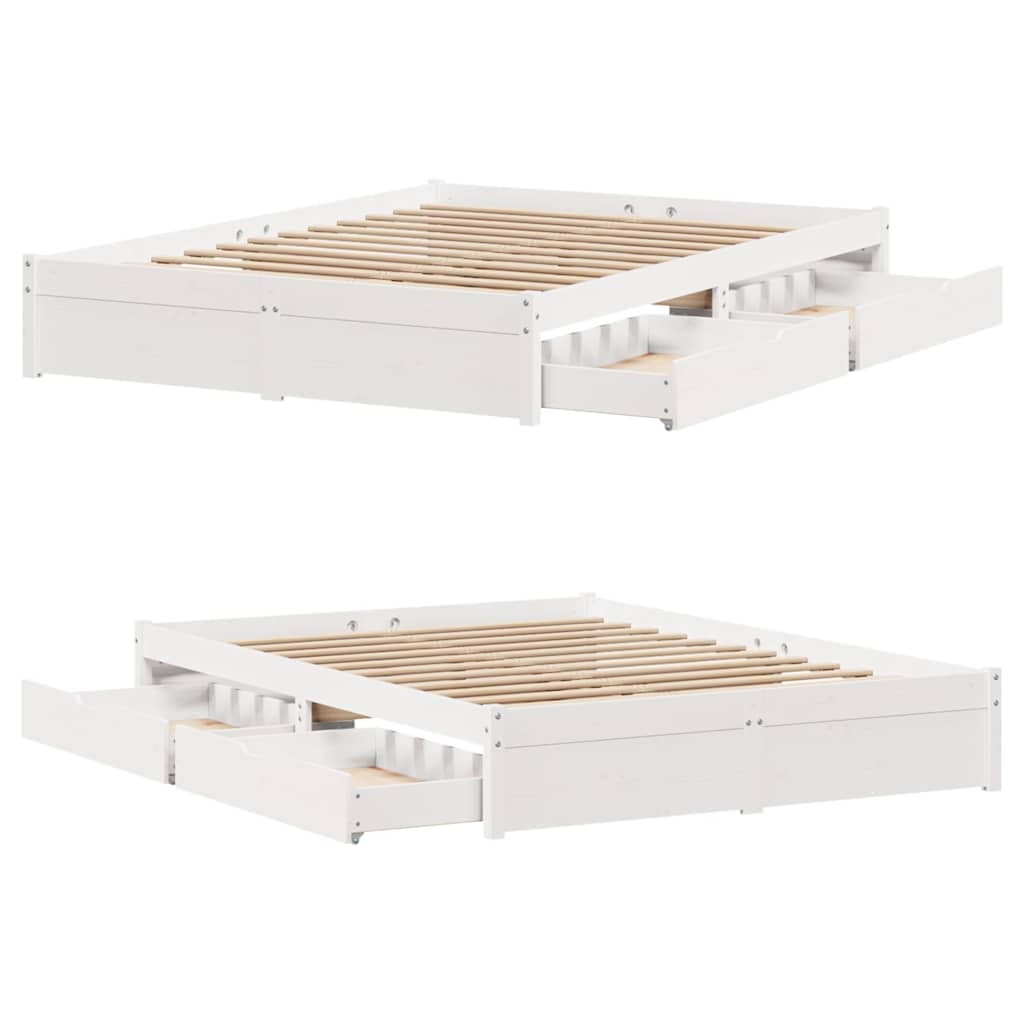 Bed Frame Without Mattress Small Double Solid Wood Pine