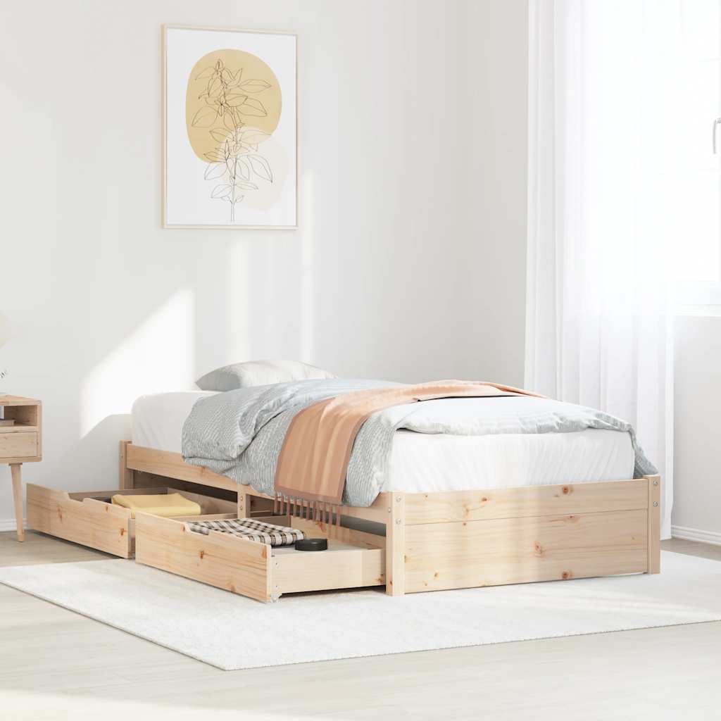 Bed Frame Without Mattress Small Double Solid Wood Pine