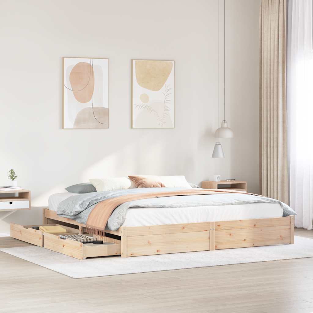Bed Frame Without Mattress Small Double Solid Wood Pine