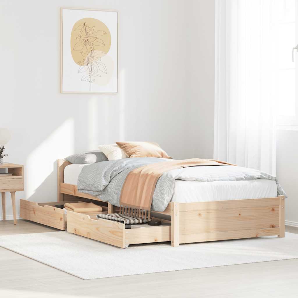 Bed Frame Without Mattress Small Single Solid Wood Pine