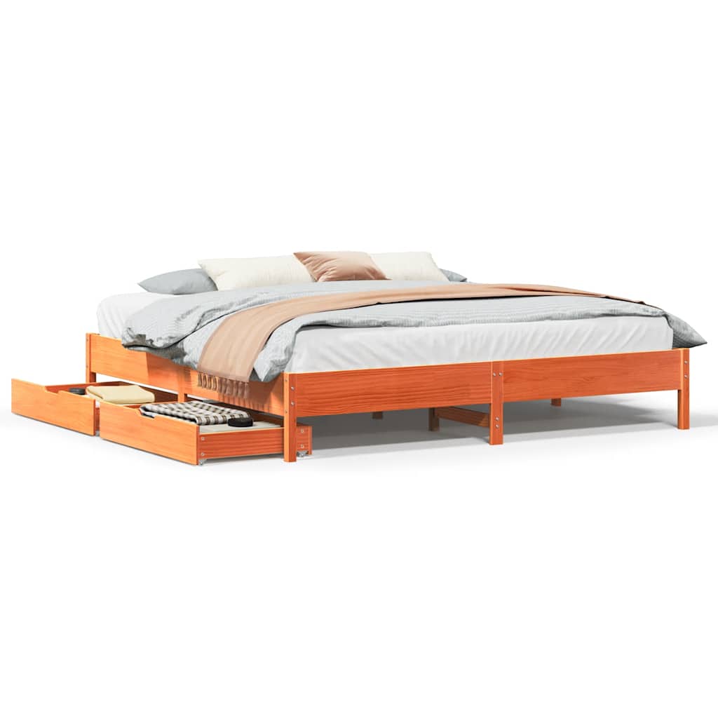 Bed Frame Without Mattress Solid Wood Pine