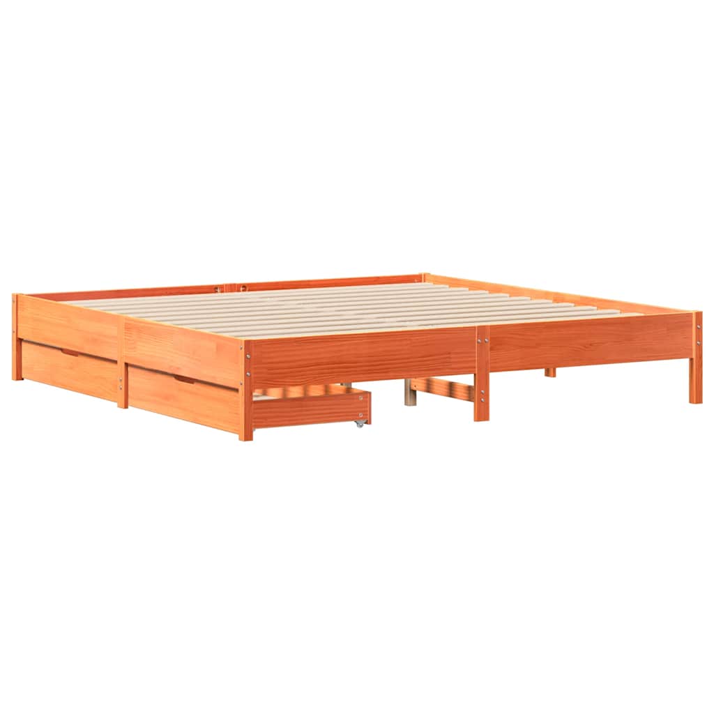 Bed Frame Without Mattress Solid Wood Pine