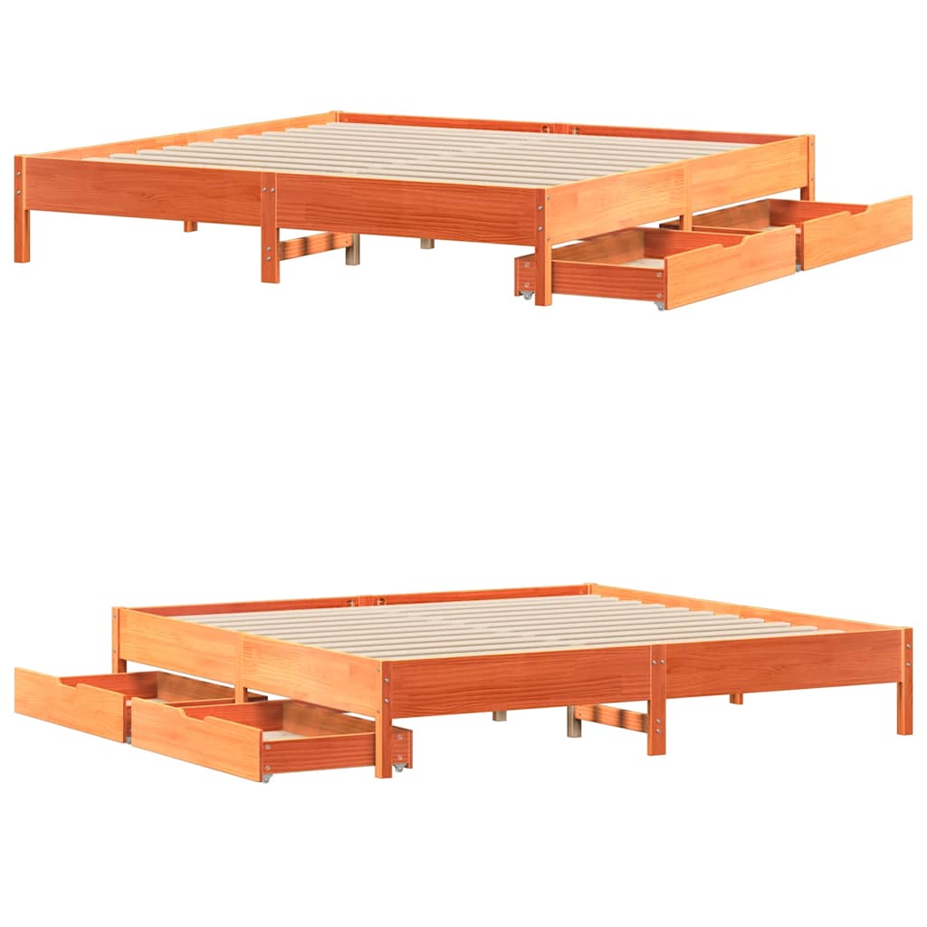 Bed Frame Without Mattress Solid Wood Pine