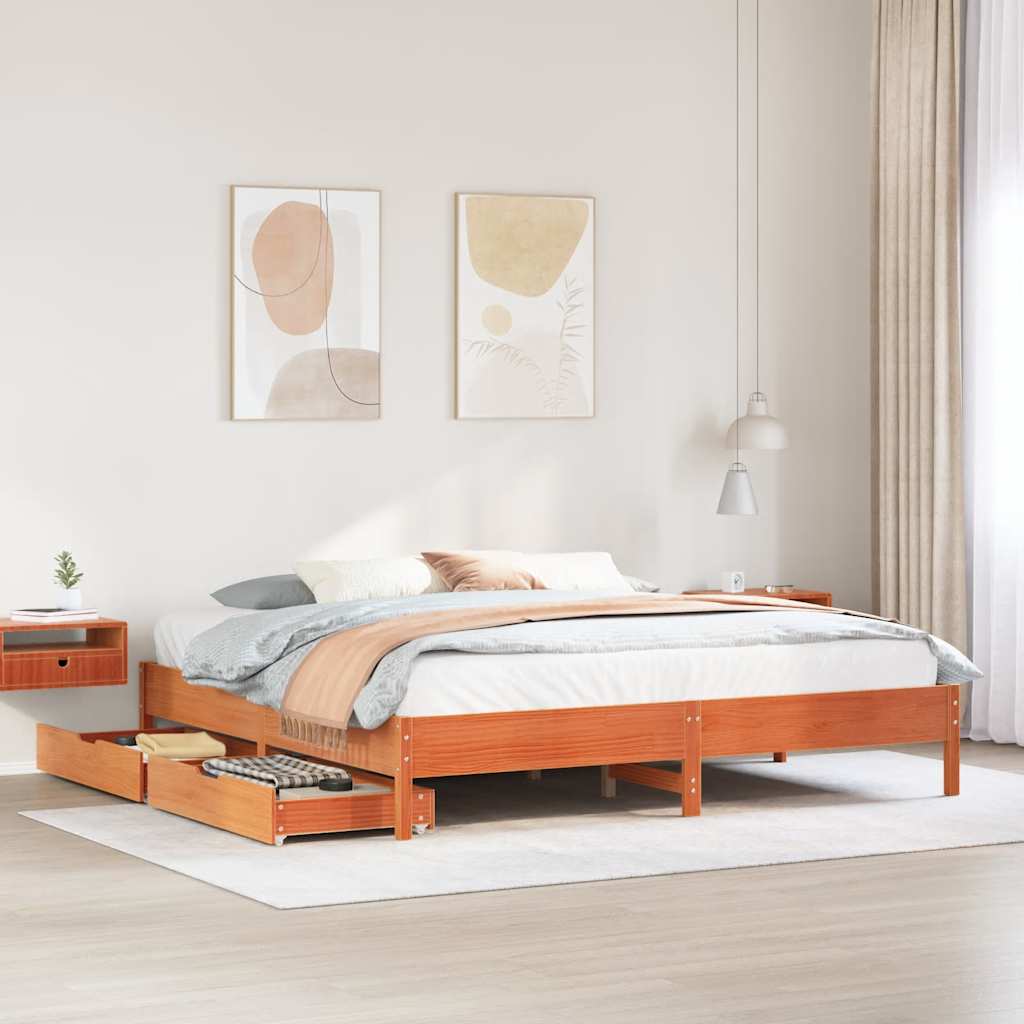 Bed Frame Without Mattress Solid Wood Pine
