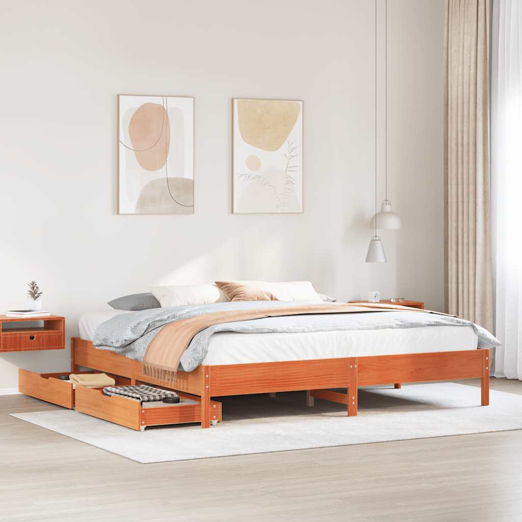 Bed Frame Without Mattress Solid Wood Pine