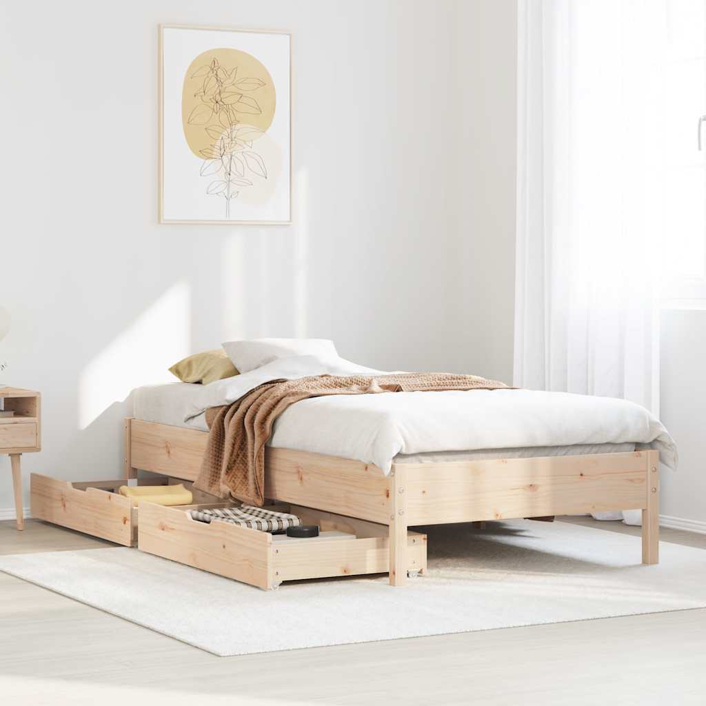 Bed Frame Without Mattress Solid Wood Pine